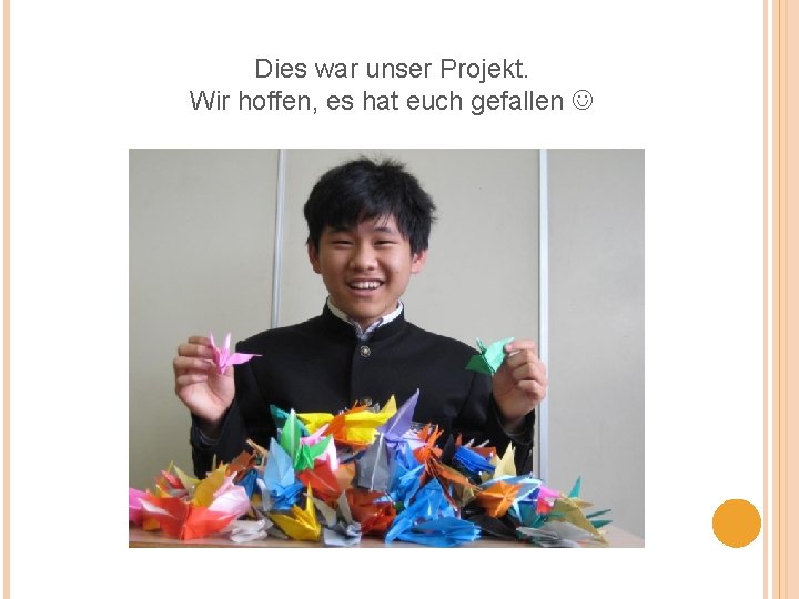 Dies war unser Projekt. Wir hoffen, es hat euch gefallen 