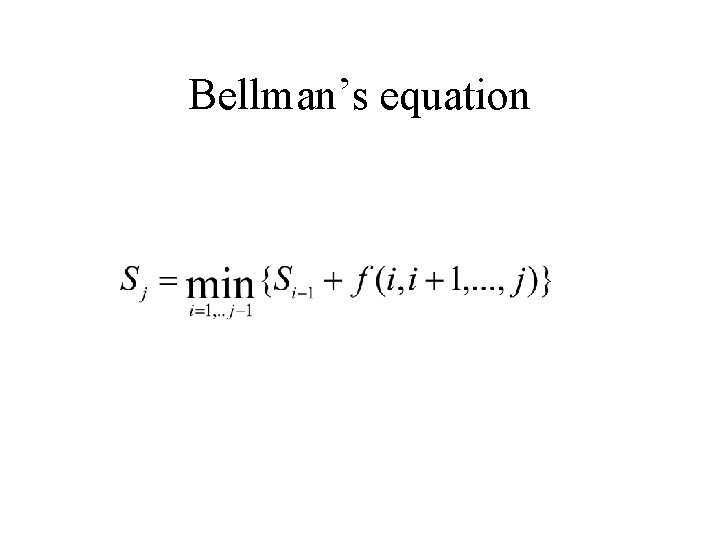 Bellman’s equation 