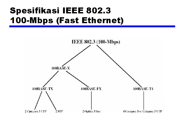 Spesifikasi IEEE 802. 3 100 -Mbps (Fast Ethernet) 