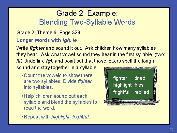 Grade 2 Example: Blending Two-Syllable Words Grade 2, Theme 6, Page 328 I Longer