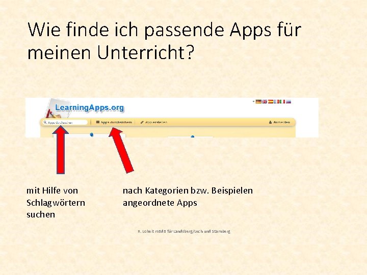 Wie finde ich passende Apps für meinen Unterricht? mit Hilfe von Schlagwörtern suchen nach