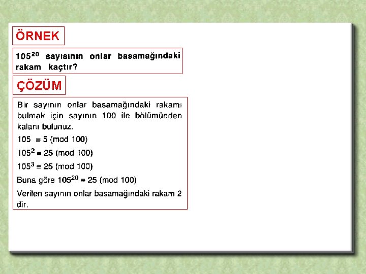 ÖRNEK ÇÖZÜM 