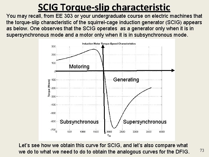 SCIG Torque-slip characteristic You may recall, from EE 303 or your undergraduate course on