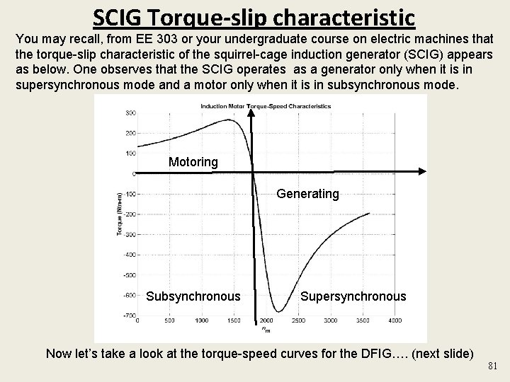 SCIG Torque-slip characteristic You may recall, from EE 303 or your undergraduate course on