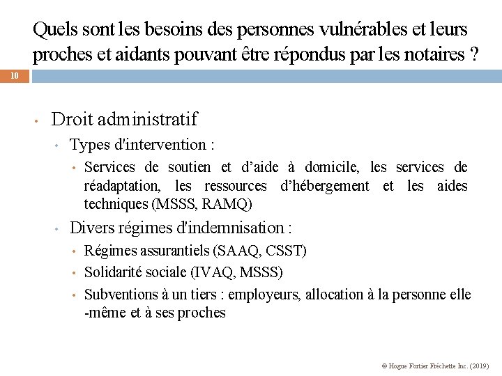 Quels sont les besoins des personnes vulnérables et leurs proches et aidants pouvant être