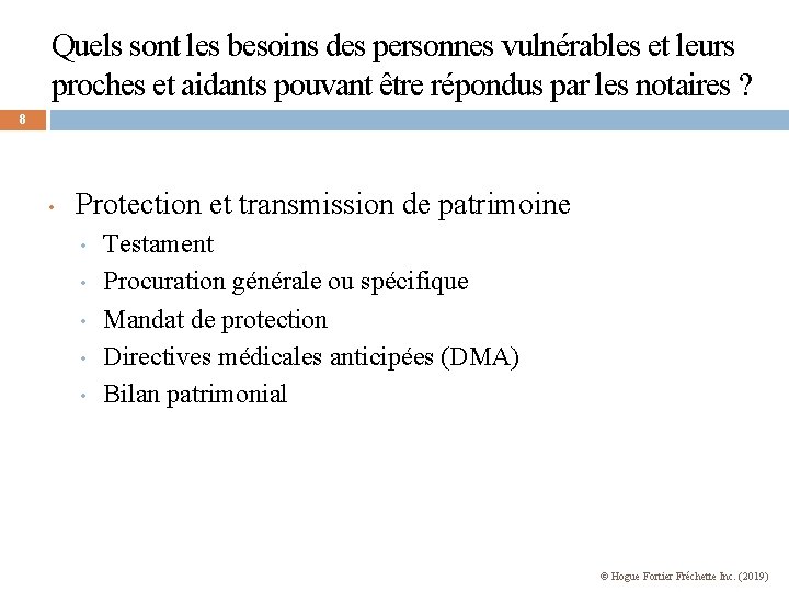 Quels sont les besoins des personnes vulnérables et leurs proches et aidants pouvant être