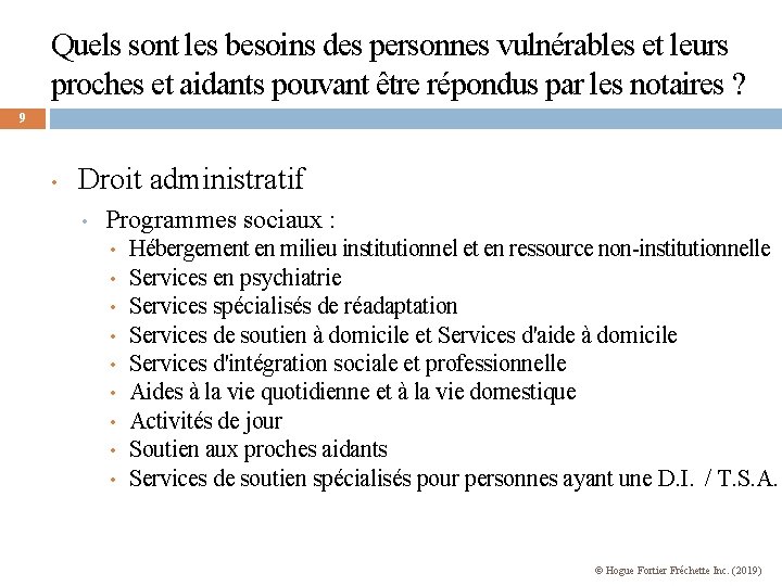 Quels sont les besoins des personnes vulnérables et leurs proches et aidants pouvant être