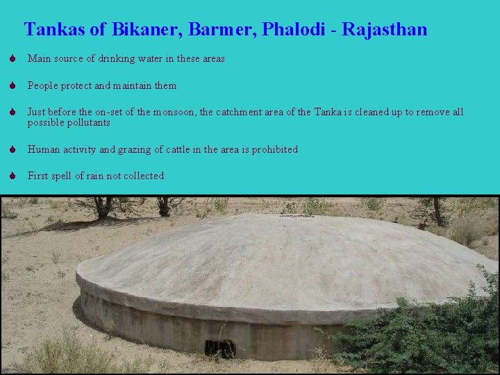 Tankas of Bikaner, Barmer, Phalodi - Rajasthan S Main source of drinking water in
