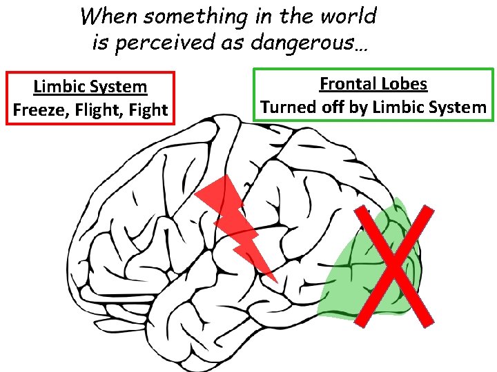 When something in the world is perceived as dangerous… Limbic System Freeze, Flight, Fight