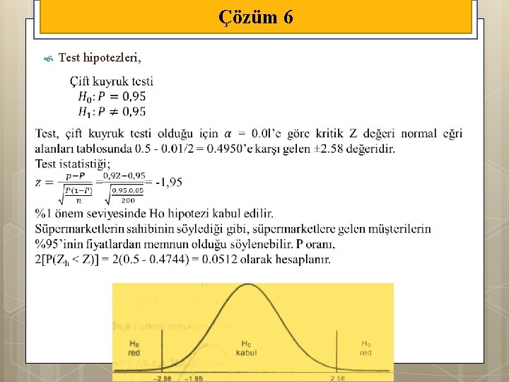 Çözüm 6 Test hipotezleri, 