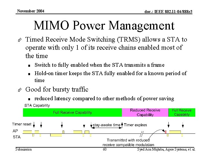 November 2004 doc. : IEEE 802. 11 -04/888 r 3 MIMO Power Management Æ
