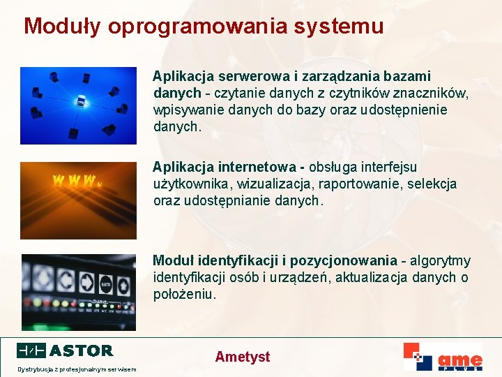 Moduły oprogramowania systemu Aplikacja serwerowa i zarządzania bazami danych - czytanie danych z czytników