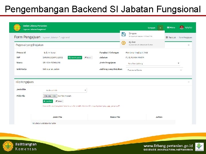 Pengembangan Backend SI Jabatan Fungsional 