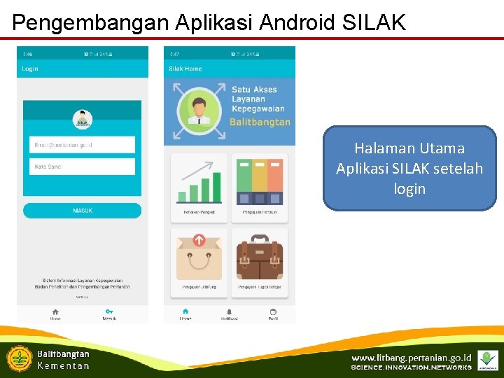 Pengembangan Aplikasi Android SILAK Halaman Utama Aplikasi SILAK setelah login 