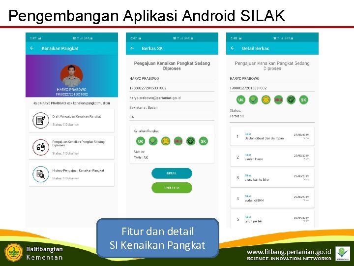 Pengembangan Aplikasi Android SILAK Fitur dan detail SI Kenaikan Pangkat 