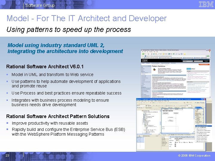 Software Group Model - For The IT Architect and Developer Using patterns to speed