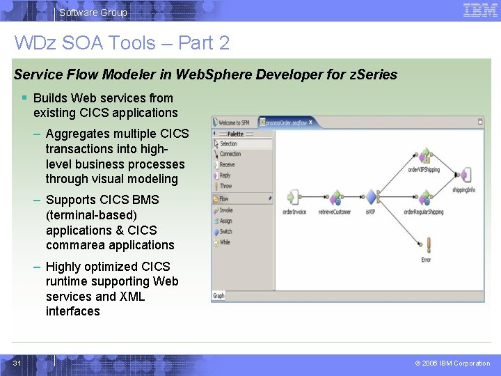 Software Group WDz SOA Tools – Part 2 Service Flow Modeler in Web. Sphere