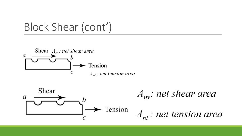 Block Shear (cont’) 