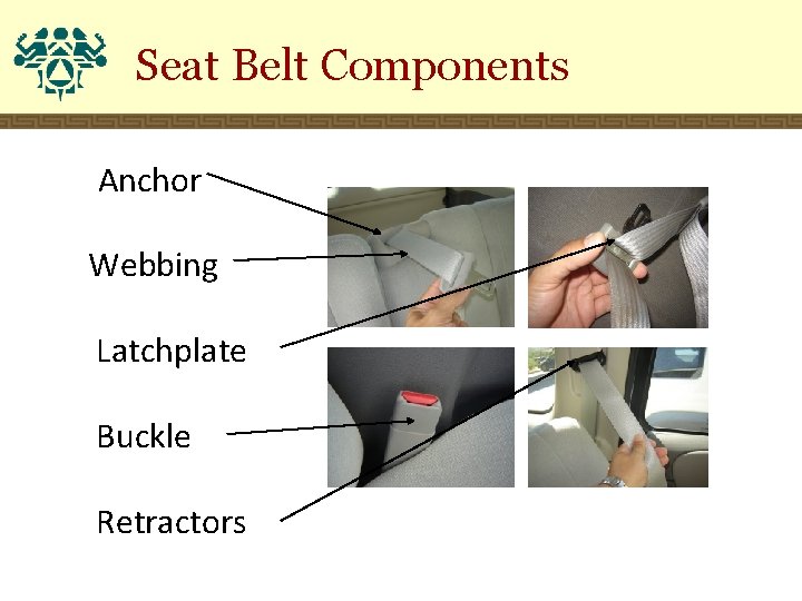 Seat Belt Components Anchor Webbing Latchplate Buckle Retractors 