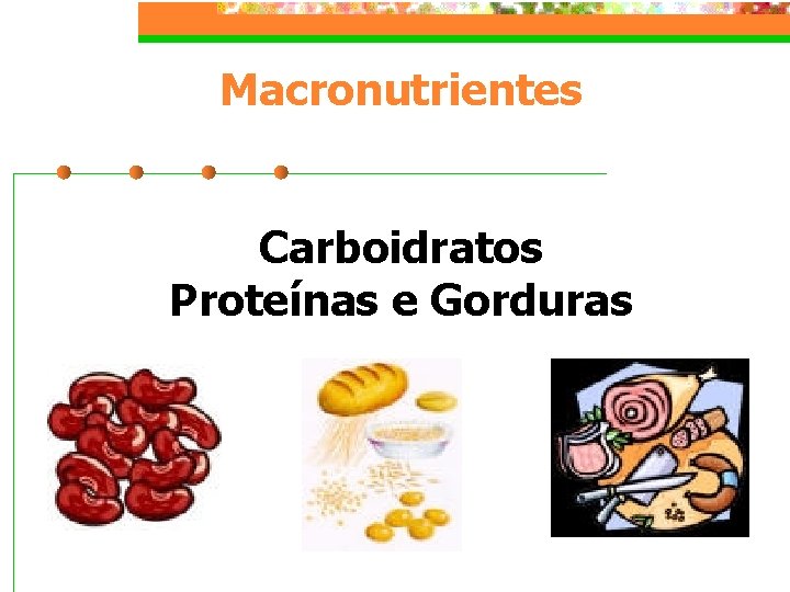 Macronutrientes Carboidratos Proteínas e Gorduras 