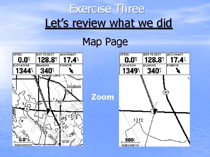 Exercise Three Let’s review what we did Map Page Zoom 
