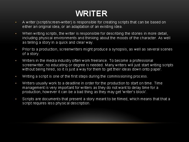 WRITING FOR TELEVISION AND VIDEO COMMISSIONING PROCESS By