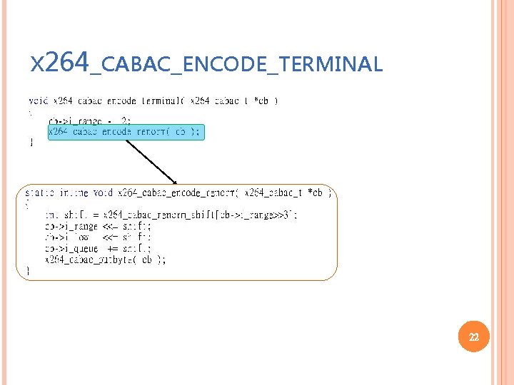 X 264_CABAC_ENCODE_TERMINAL 22 