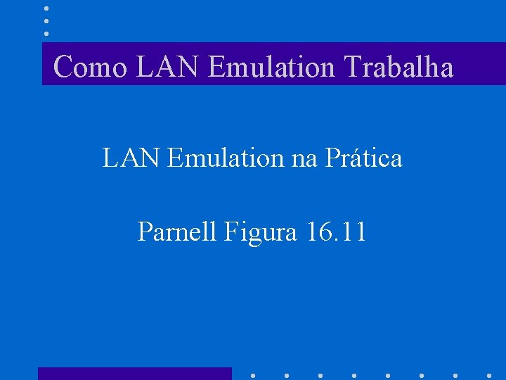 Como LAN Emulation Trabalha LAN Emulation na Prática Parnell Figura 16. 11 