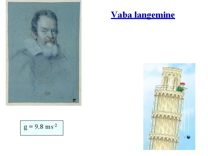 Vaba langemine g = 9. 8 ms-2 