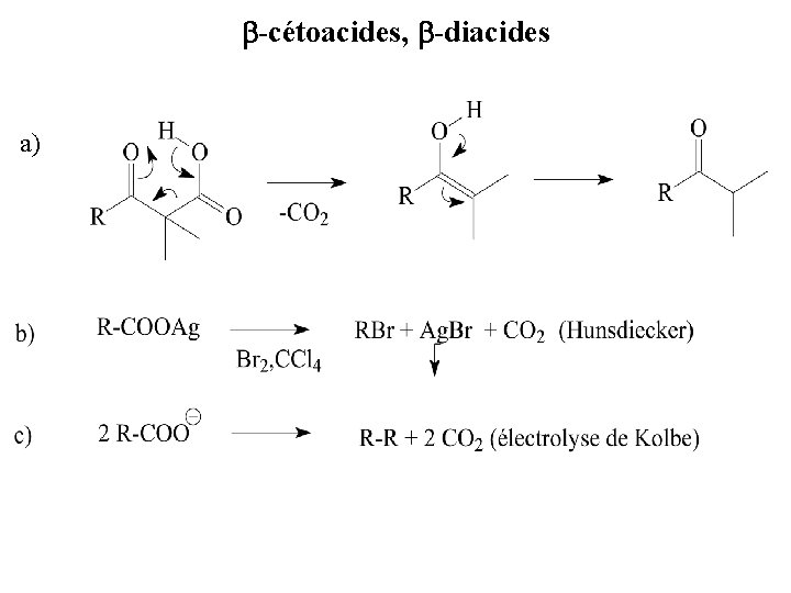 b-cétoacides, b-diacides a) 
