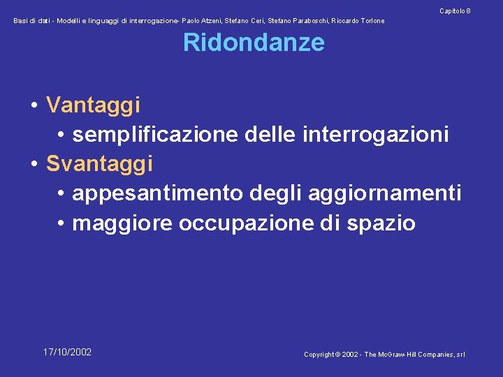 Capitolo 8 Basi di dati - Modelli e linguaggi di interrogazione- Paolo Atzeni, Stefano