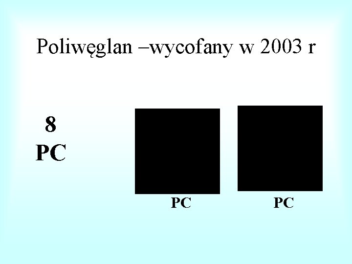 Poliwęglan –wycofany w 2003 r 8 PC PC 