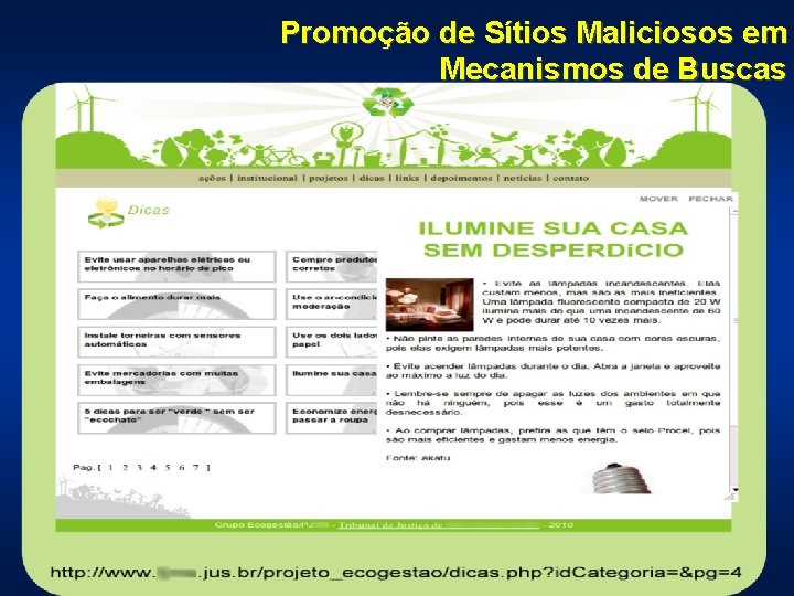 Promoção de Sítios Maliciosos em Mecanismos de Buscas 