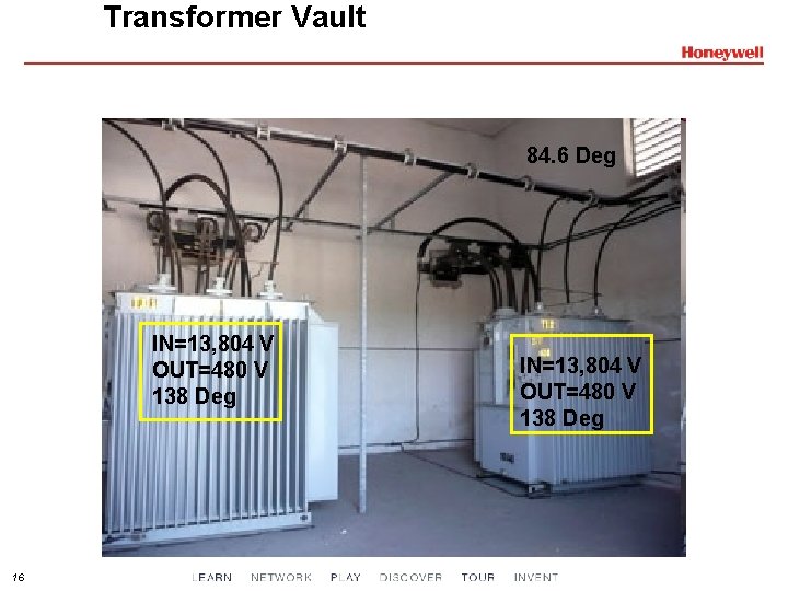 Transformer Vault 84. 6 Deg IN=13, 804 V OUT=480 V 138 Deg 16 IN=13,