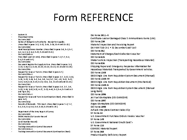 Form REFERENCE • • • • • • • • Section III Prescribed Forms