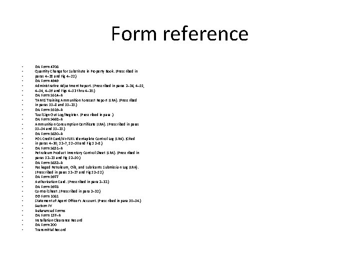 Form reference • • • • • • • • • DA Form 4708