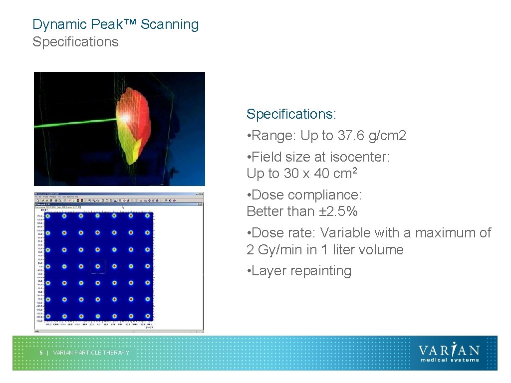 Dynamic Peak™ Scanning Specifications: • Range: Up to 37. 6 g/cm 2 • Field
