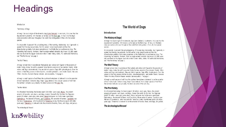 Headings Headings