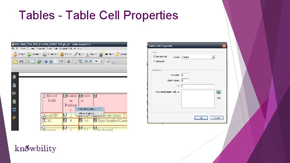 Tables - Table Cell Properties Tables - Table Cell Properties