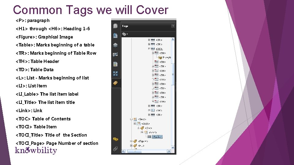 Common Tags we will Cover <P>: paragraph <H 1> through <H 6>: Heading 1 Common Tags we will Cover <P>: paragraph <H 1> through <H 6>: Heading 1