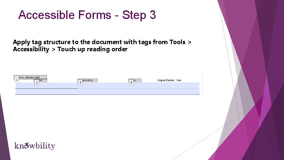 Accessible Forms - Step 3 Apply tag structure to the document with tags from Accessible Forms - Step 3 Apply tag structure to the document with tags from