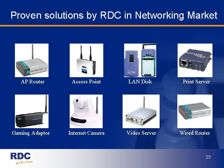 Proven solutions by RDC in Networking Market AP Router Gaming Adaptor Access Point LAN