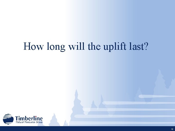 How long will the uplift last? 12 