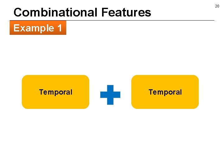 Combinational Features Example 1 Temporal 20 