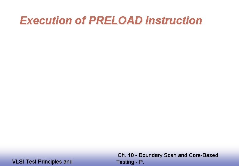 Execution of PRELOAD Instruction EE 141 VLSI Test Principles and Ch. 10 - Boundary
