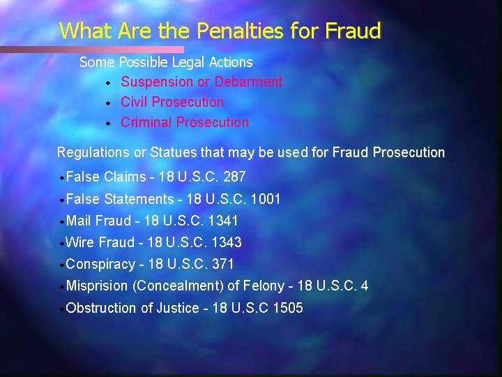 What Are the Penalties for Fraud Some Possible Legal Actions w Suspension or Debarment