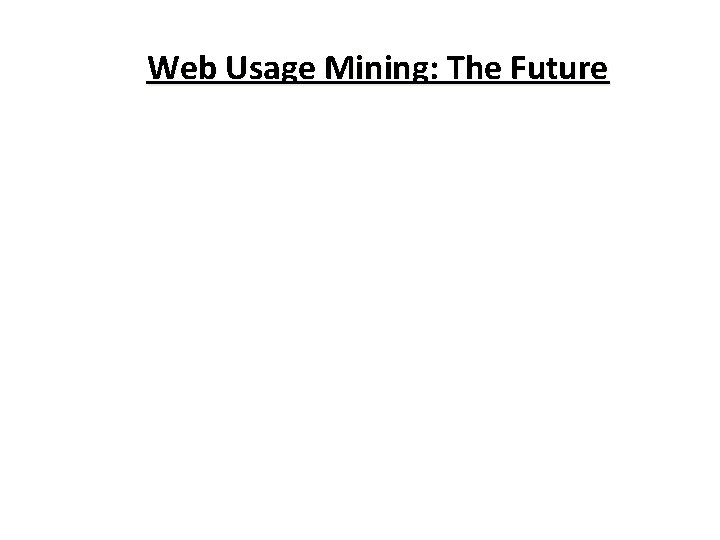Web Usage Mining: The Future 