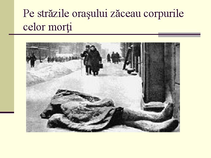 Pe străzile oraşului zăceau corpurile celor morţi 