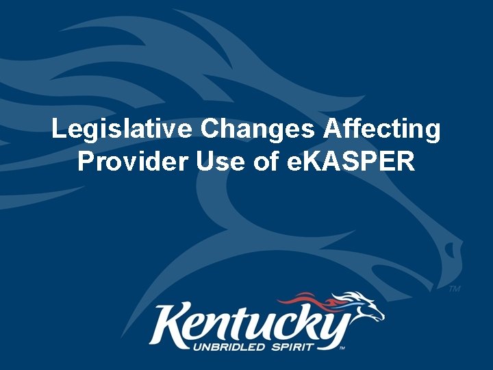 Legislative Changes Affecting Provider Use of e. KASPER 