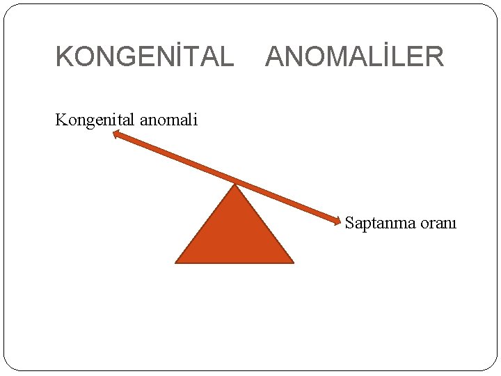 KONGENİTAL ANOMALİLER Kongenital anomali Saptanma oranı 